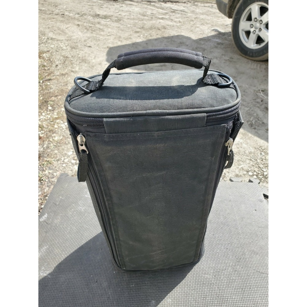 California Innovations Black Insulated Wine Bottle Carrier Bag with 2 Glasses